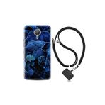 kilifland General Mobile Gm5 Plus ile Uyumlu Kılıf Silikon Desen Boyun Askılı Blue Foid 1628