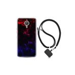 kilifland General Mobile Gm5 Plus ile Uyumlu Kılıf Silikon Desen Boyun Askılı Blue Red Fire 1637