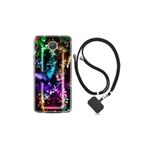 kilifland General Mobile Gm5 Plus ile Uyumlu Kılıf Silikon Desen Boyun Askılı Butterfly Neon 1684