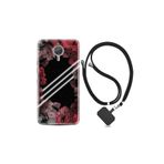 kilifland General Mobile Gm5 Plus ile Uyumlu Kılıf Silikon Desen Boyun Askılı Flowers Line 1732