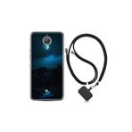 kilifland General Mobile Gm5 Plus ile Uyumlu Kılıf Silikon Desen Boyun Askılı Gece 1633