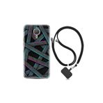 kilifland General Mobile Gm5 Plus ile Uyumlu Kılıf Silikon Desen Boyun Askılı Gri Zigzag 1706