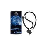 kilifland General Mobile Gm5 Plus ile Uyumlu Kılıf Silikon Desen Boyun Askılı Mavi Gece 1605