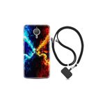 kilifland General Mobile Gm5 Plus ile Uyumlu Kılıf Silikon Desen Boyun Askılı Red Blue Leon 1714