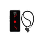 kilifland General Mobile Gm5 Plus ile Uyumlu Kılıf Silikon Desen Boyun Askılı Red Moon 1710