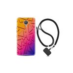 kilifland General Mobile Gm5 Plus ile Uyumlu Kılıf Silikon Desen Boyun Askılı Üçgenler 1635