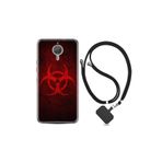 kilifland General Mobile Gm5 Plus ile Uyumlu Kılıf Silikon Desen Boyun Askılı Virus 1654