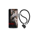 kilifland General Mobile Gm5 Plus ile Uyumlu Kılıf Silikon Desen Boyun Askılı Wolf Eyes 1758