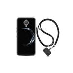 kilifland General Mobile Gm5 Plus ile Uyumlu Kılıf Silikon Desen Boyun Askılı Yalnız Ay 1744