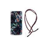 kilifland General Mobile Gm5 Plus ile Uyumlu Kılıf uyumlu Rasta Ipli Boyun Askılı Desenli Silikon Great Flowers 1304