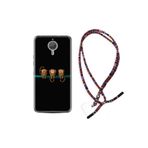 kilifland General Mobile Gm5 Plus ile Uyumlu Kılıf Uyumlu Rasta Ipli Boyun Askılı Desenli Silikon Üç Maymun 1871