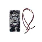 Kılıfland General Mobile GM5 Plus ile Uyumlu Rasta Desenli Boyun Askılı Silikon Kılıf, Çok Renkli