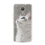 Kılıfland General Mobile GM5 Plus Kılıf, Boutique Baskılı, Beyaz Kedi Desenli