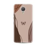 Kılıfland General Mobile GM5 Plus Kılıf, Boutique Baskılı, Kahve Kelebek Desenli
