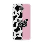 Kılıfland General Mobile GM5 Plus Kılıf, Boutique Baskılı, Kelebek Desenli, Pembe-Beyaz