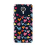 Kılıfland General Mobile GM5 Plus Kılıf, Boutique Baskılı, Renkli Kalpler Desen, Şeffaf