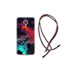 kilifland General Mobile Gm5 Plus Uyumlu ile Uyumlu Kılıf Rasta Ipli Boyun Askılı Desenli Silikon Astronot Düşerken 1696