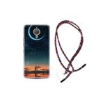 kilifland General Mobile Gm5 Plus Uyumlu ile Uyumlu Kılıf Rasta Ipli Boyun Askılı Desenli Silikon Ay Ve Kız 1720