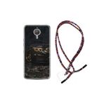 kilifland General Mobile Gm5 Plus Uyumlu ile Uyumlu Kılıf Rasta Ipli Boyun Askılı Desenli Silikon Black Car 1768