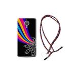 kilifland General Mobile Gm5 Plus Uyumlu ile Uyumlu Kılıf Rasta Ipli Boyun Askılı Desenli Silikon Colorful Astronot 1727