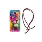 kilifland General Mobile Gm5 Plus Uyumlu ile Uyumlu Kılıf Rasta Ipli Boyun Askılı Desenli Silikon Colorfull Leon 2 1388