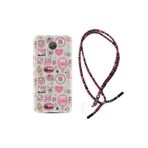 kilifland General Mobile Gm5 Plus Uyumlu ile Uyumlu Kılıf Rasta Ipli Boyun Askılı Desenli Silikon Donut Flamingo 1415