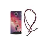 kilifland General Mobile Gm5 Plus Uyumlu ile Uyumlu Kılıf Rasta Ipli Boyun Askılı Desenli Silikon Flowers Cat 2 1349