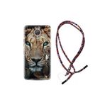 kilifland General Mobile Gm5 Plus Uyumlu ile Uyumlu Kılıf Rasta Ipli Boyun Askılı Desenli Silikon Flowers Leon 2 1342