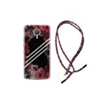kilifland General Mobile Gm5 Plus Uyumlu ile Uyumlu Kılıf Rasta Ipli Boyun Askılı Desenli Silikon Flowers Line 1732