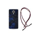 kilifland General Mobile Gm5 Plus Uyumlu ile Uyumlu Kılıf Rasta Ipli Boyun Askılı Desenli Silikon Karmaşık 1874