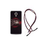 kilifland General Mobile Gm5 Plus Uyumlu ile Uyumlu Kılıf Rasta Ipli Boyun Askılı Desenli Silikon Kurt Ve Ay Yıldız 1403