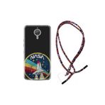 kilifland General Mobile Gm5 Plus Uyumlu ile Uyumlu Kılıf Rasta Ipli Boyun Askılı Desenli Silikon Nasa 1326