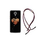 kilifland General Mobile Gm5 Plus Uyumlu ile Uyumlu Kılıf Rasta Ipli Boyun Askılı Desenli Silikon Plane Heart 1721