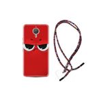 kilifland General Mobile Gm5 Plus Uyumlu ile Uyumlu Kılıf Rasta Ipli Boyun Askılı Desenli Silikon Red 1829