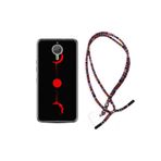 kilifland General Mobile Gm5 Plus Uyumlu ile Uyumlu Kılıf Rasta Ipli Boyun Askılı Desenli Silikon Red Moon 1710