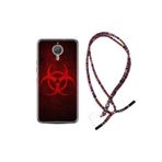 kilifland General Mobile Gm5 Plus Uyumlu ile Uyumlu Kılıf Rasta Ipli Boyun Askılı Desenli Silikon Virus 1654