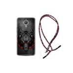 kilifland General Mobile Gm5 PlusUyumlu ile Uyumlu Kılıf Rasta Ipli Boyun Askılı Desenli Silikon Dark Wolf 1813