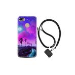 kilifland General Mobile Gm8 Go ile Uyumlu Kılıf Resimli Desenli Silikon Boyun Askılı Purple Way 1843