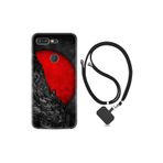kilifland General Mobile Gm9 Pro ile Uyumlu Kılıf Silikon Desen Boyun Askılı Kırmızı Gezegen 1713