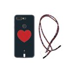 kilifland General Mobile Gm9 Pro Uyumlu ile Uyumlu Kılıf Rasta Ipli Boyun Askılı Desenli Silikon Mavi Mermer 1297