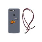kilifland General Mobile Gm9 Pro Uyumlu ile Uyumlu Kılıf Rasta Ipli Boyun Askılı Desenli Silikon Orange Escape 1374