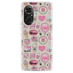 Kılıfland Huawei Honor 50 ile Uyumlu Kılıf, Silikon, Resimli Desenli Baskılı, Donut Flamingo, Renkli
