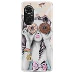 Kılıfland Huawei Honor 50 ile Uyumlu Kılıf, Silikon, Resimli Desenli Baskılı, Donut Girl, Çok Renkli
