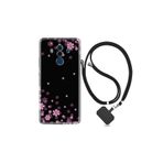 kilifland Huawei Mate 10 Pro ile Uyumlu Kılıf Desenli Silikon Boyun Askılı Black Flowers 1391