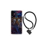 kilifland Huawei Mate 10 Pro ile Uyumlu Kılıf Desenli Silikon Boyun Askılı Flowers Tiger 1319