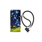 kilifland Huawei Mate 10 Pro ile Uyumlu Kılıf Desenli Silikon Boyun Askılı Neon Butterflys 1309