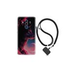 kilifland Huawei Mate 10 Pro ile Uyumlu Kılıf Desenli Silikon Boyun Askılı Wolf And Moon 1380