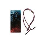 Kılıfland Huawei Mate 10 Pro ile Uyumlu Kılıf, Rasta Desenli, İpli Boyun Askılı, Silikon, Kırmızı Mavi Siyah