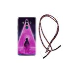 kilifland Huawei Mate 10 Pro ile Uyumlu Kılıf Rasta Ipli Boyun Askılı Desenli Silikon Astro Purple 1890