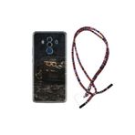kilifland Huawei Mate 10 Pro ile Uyumlu Kılıf Rasta Ipli Boyun Askılı Desenli Silikon Black Car 1768